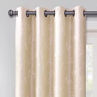 Max Blackout Mystique Grommet Top Embroidered 100% Single Curtain Panel