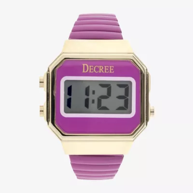 Decree® Womens Stainless Steel Digital Expansion Bracelet Watch