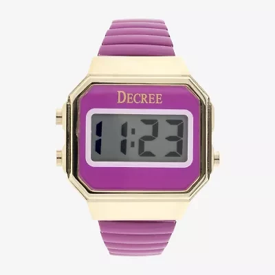 Decree® Womens Stainless Steel Digital Expansion Bracelet Watch