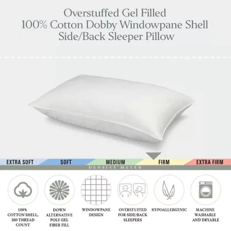 Ella Jayne 100% Cotton Dobby-Box Shell Firm Back/Side Sleeper Down Alternative Pillow, Set of 4