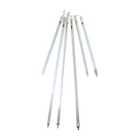 6 White LED Dripping Icicle Snowfall Christmas Light Tubes - 21 ft Clear Wire
