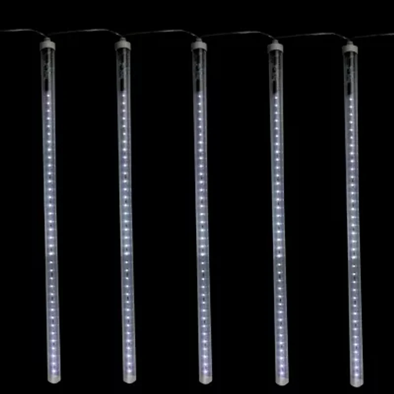 5 Transparent Dripping Icicle Snowfall Christmas Light Tubes - 13.25 ft Clear Wire