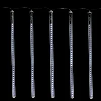 5 Transparent Dripping Icicle Snowfall Christmas Light Tubes - 13.25 ft Clear Wire