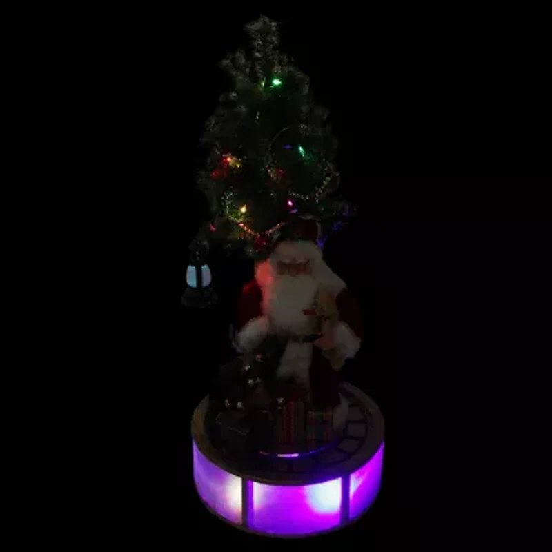 48'' Musical LED Lighted Santa Claus with Rotating Train Christmas Decor