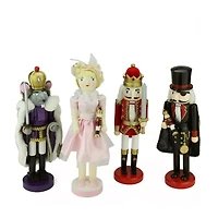Set of 4 Decorative Wooden Nutcracker Suite Ballet Christmas Decorations