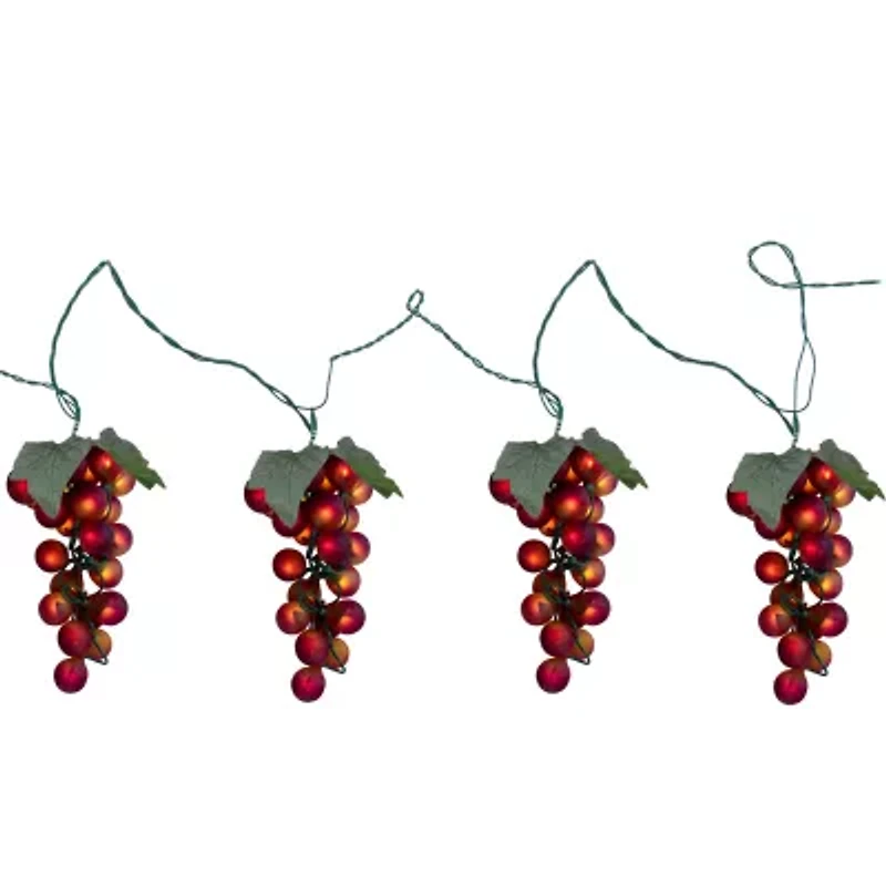 100-Count Red Winery Grape Patio Novelty Christmas Light Set  5ft Green Wire