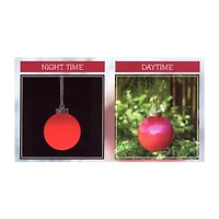 3ct Red LED Lighted Battery Operated Shatterproof Christmas Ball Ornaments 6'' (150mm)