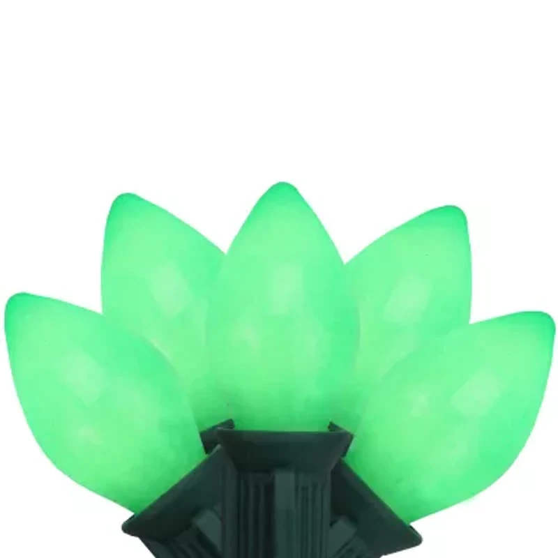 25-Count Opaque Green C7 Christmas Light Set - 24ft Green Wire