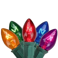 25-Count Multi-Color C7 Christmas Light Set  24ft Green Wire