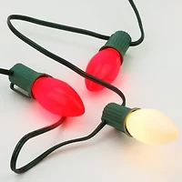 25-Count Opaque Red and White Candy Cane C7 Christmas Light Set  24ft Green Wire