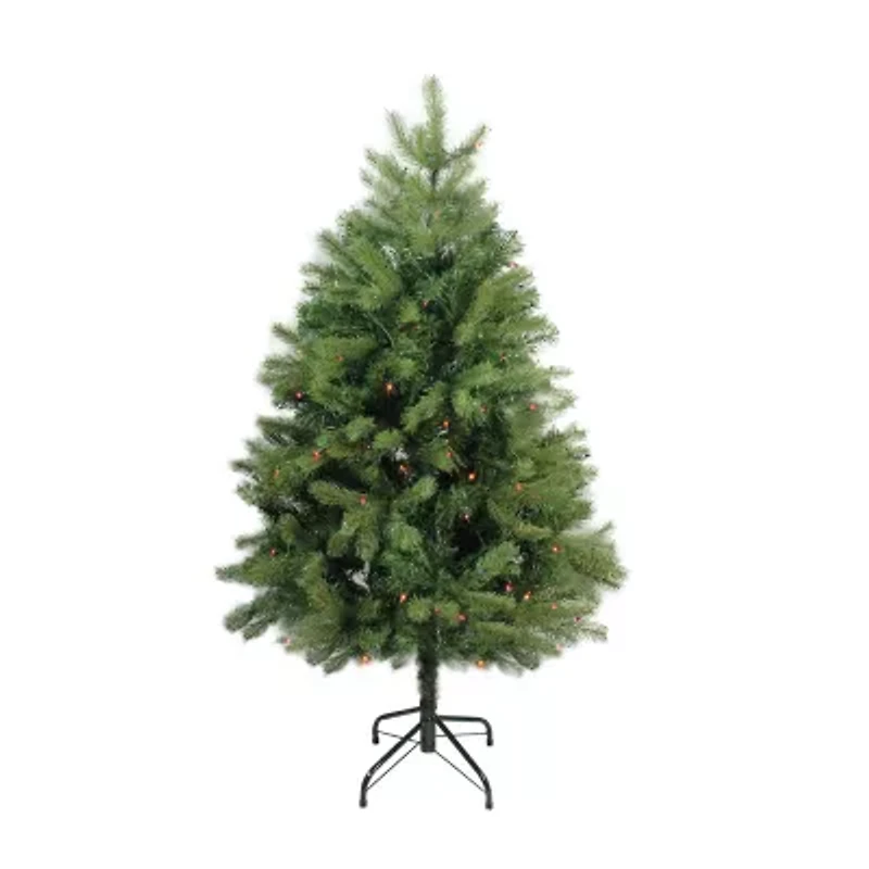 4' Pre-Lit Full Noble Fir Artificial Christmas Tree - Multi-Color Lights