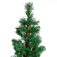 5' Pre-Lit Slim Pine Spiral Artificial Christmas Tree - Multicolor Fiber Optic Lights