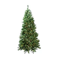7' Pre-Lit Slim Glacier Pine Artificial Christmas Tree - Multicolor LED Lights