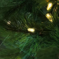 7' Pre-Lit Slim Mount Beacon Pine Artificial Christmas Tree - Multicolor LED Lights