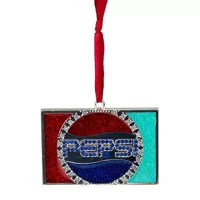 3'' Red and Blue Pepsi Globe Logo European Crystal Christmas Ornament