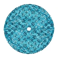 20'' Blue Sequin Snowflake Pattern Mini Christmas Tree Skirt