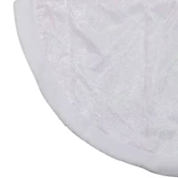 48'' White Iridescent Glitter Snowflake Christmas Tree Skirt