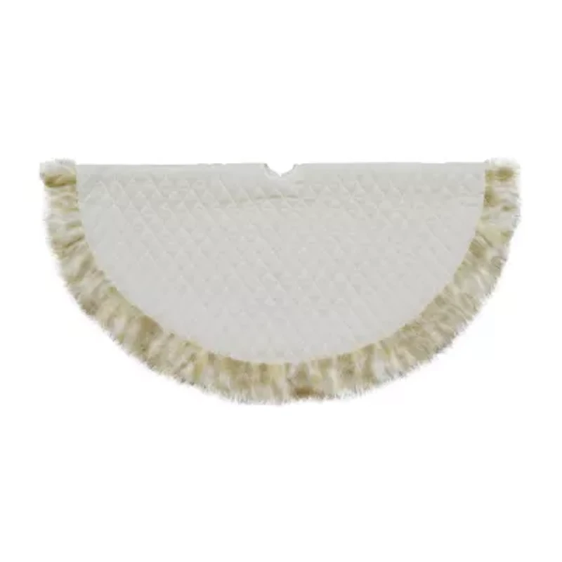 48'' Beige and Ivory Contemporary Christmas Tree Skirt