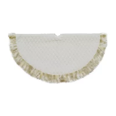 48'' Beige and Ivory Contemporary Christmas Tree Skirt