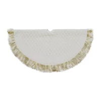 48'' Beige and Ivory Contemporary Christmas Tree Skirt