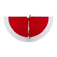 48'' Red and White Winter Reindeer Embroidered Christmas Tree Skirt