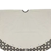 54'' Black and White Rhinestone Christmas Tree Skirt