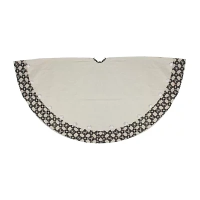 54'' Black and White Rhinestone Christmas Tree Skirt