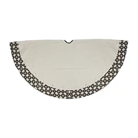 54'' Black and White Rhinestone Christmas Tree Skirt