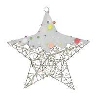 17'' Lighted Champagne Gold Candy Covered Star Christmas Window Decoration