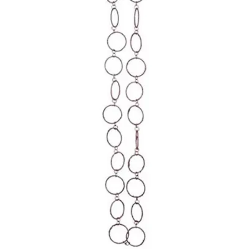 5' x 1.75'' Pink Sparkling Glitter Round Circle Chain Artificial Christmas Garland - Unlit
