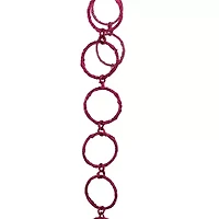 5' x 1.75'' Pink Sparkling Glitter Round Circle Chain Artificial Christmas Garland - Unlit