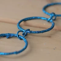 5' x 1.75'' Turquoise Peacock Blue Round Chain Christmas Garland - Unlit