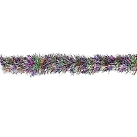 50' x 3'' Silver Tinsel Rainbow Artificial Christmas Garland - Unlit