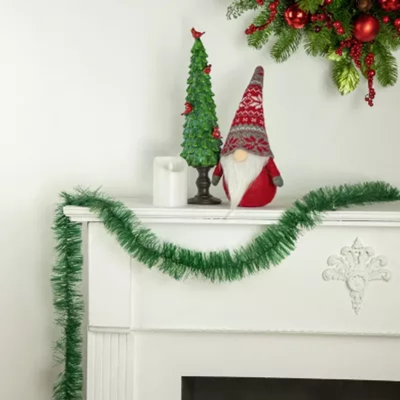 50' x 2.75'' Green Tinsel Artificial Christmas Garland - Unlit