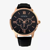 Geneva Mens Black Strap Watch Mac5173jc