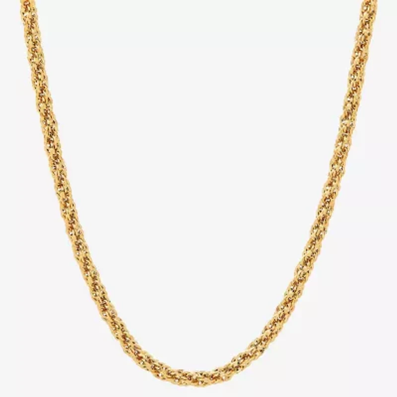 Unisex Adult 10K Gold 18 Inch Rope Chain Necklace