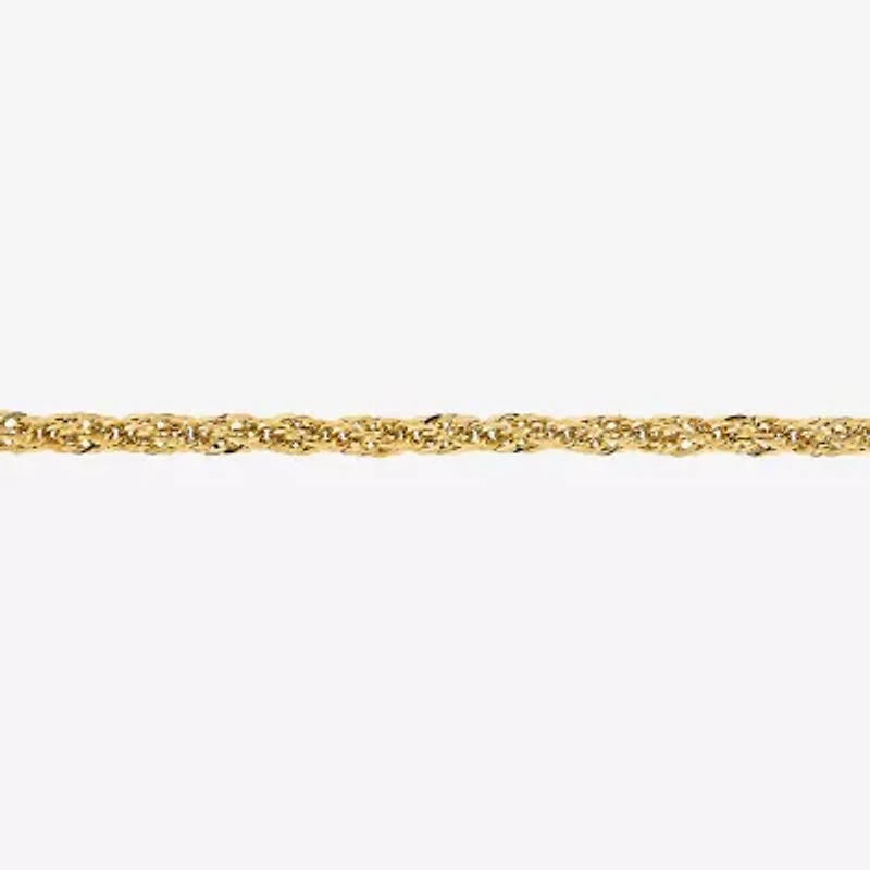 Unisex Adult 10K Gold 18 Inch Rope Chain Necklace