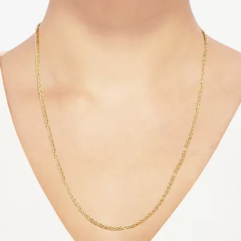 Unisex Adult 10K Gold 18 Inch Rope Chain Necklace
