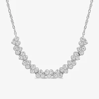 Womens 1/2 CT. T.W. Lab Grown White Diamond Sterling Silver 16 1/2 Inch Pendant Necklace