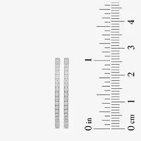 Womens 1/2 CT. T.W. Lab Grown White Diamond Sterling Silver 26.5mm Hoop Earrings