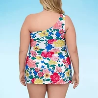Liz Claiborne Womens Floral Plus Swim Dress