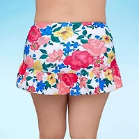 Liz Claiborne Womens Floral Plus Swim Skirt
