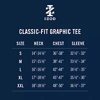 IZOD Saltwater Soft Wash Mens Crew Neck Short Sleeve Classic Fit Graphic T-Shirt