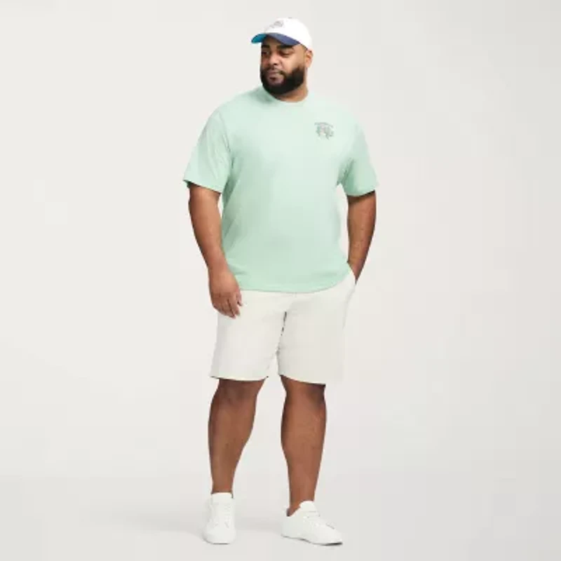 IZOD Saltwater Mens Crew Neck Short Sleeve Classic Fit Big and Tall Graphic T-Shirt