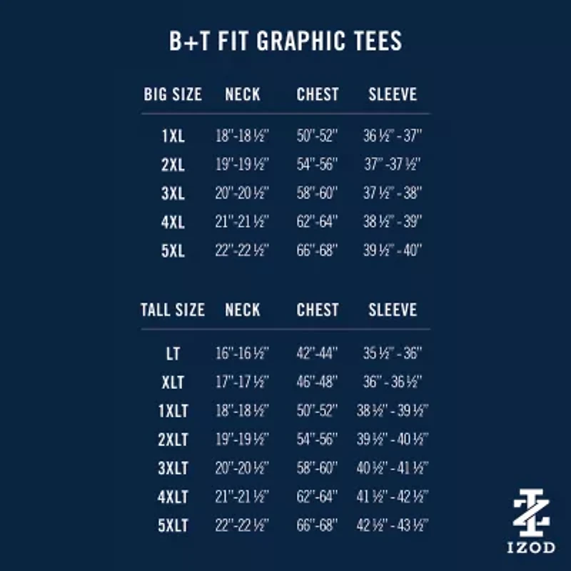 IZOD Saltwater Mens Crew Neck Short Sleeve Classic Fit Big and Tall Graphic T-Shirt
