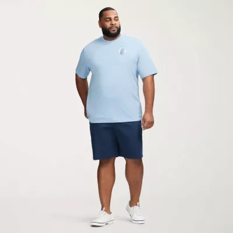 IZOD Saltwater Mens Crew Neck Short Sleeve Classic Fit Big and Tall Graphic T-Shirt
