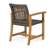 Arno 9-pc. Acacia Wood Outdoor Dining Set with Expandable Table