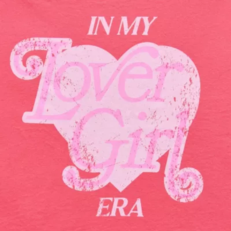 My Lover Girl Era Relaxed Off The Shoulder Cropped Tee Womens Short Sleeve Oversized Juniors Graphic T-Shirt