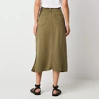 a.n.a Soft Drape Womens High Rise Midi Denim Skirt
