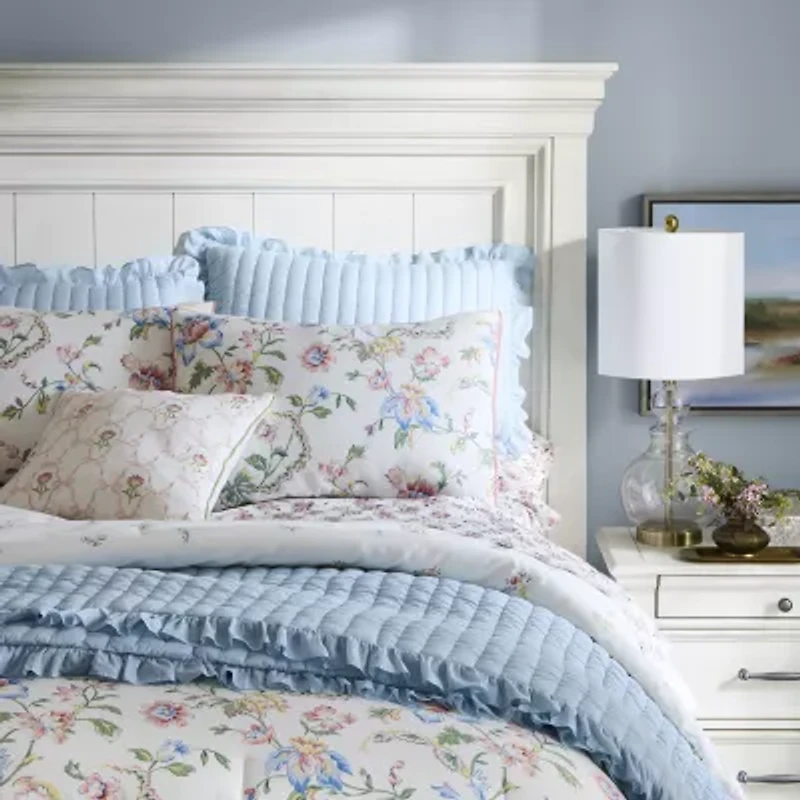 Martha Stewart Blue Ruffle Reversible Quilt